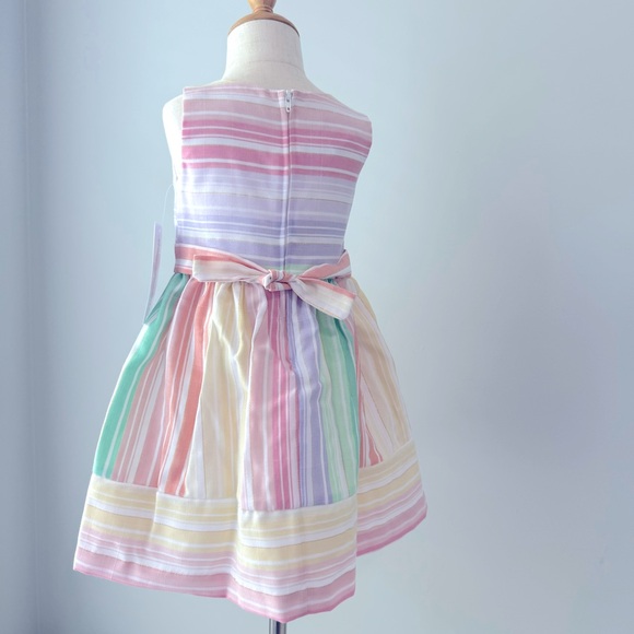BONNIE JEAN Toddler Little Girls Striped Linen Spring Dress NWT - Picture 3 of 12